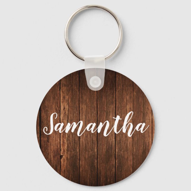Personalized Key Chain Barn Wood Country Rustic (Front)
