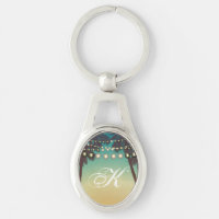 Personalized Key Chain Beach Sunset Palm Trees Srt