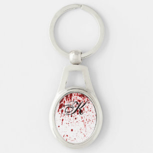 Personalized Key Chain Blood Splatter Vampire Goth