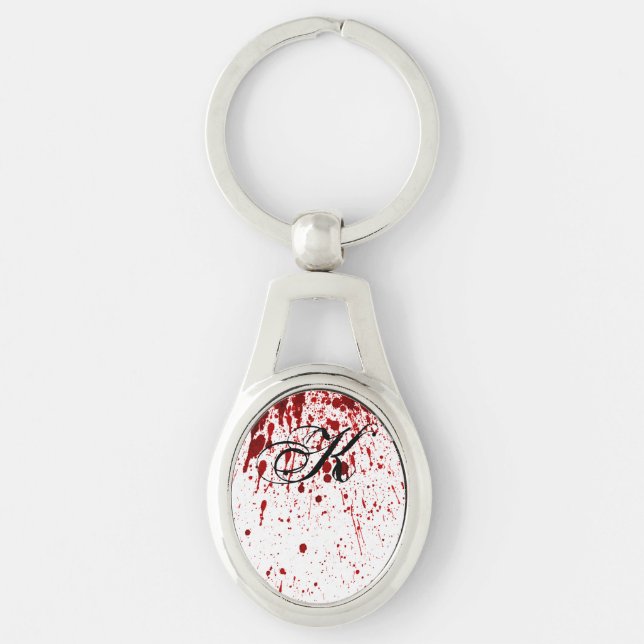 Personalized Key Chain Blood Splatter Vampire Goth (Front)