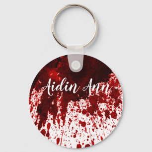 Personalized Key Chain Blood Splatter Vampire Goth