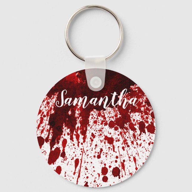 Personalized Key Chain Blood Splatter Vampire Goth (Front)