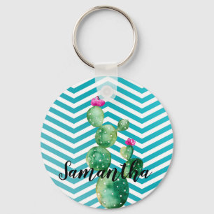 Personalized Key Chain Boho Cacti Cactus Succulent