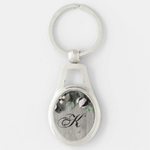 Personalized Key Chain cotton plant berries barn w