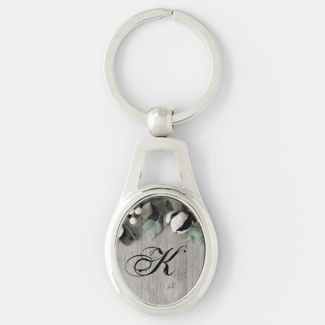 Personalized Key Chain cotton plant berries barn w (Front)