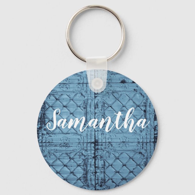 Personalized Key Chain Rustic Tin Panel Ceiling Co (Front)