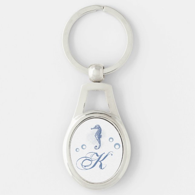 Personalized Key Chain Seahorse Ocean Beach Water (Front)