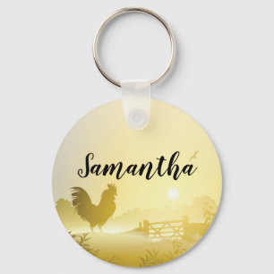 Personalized Key Chain Sunny Morning Farm Country
