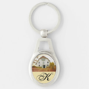 Personalized Key Chain Sunset Barn Country Rustic