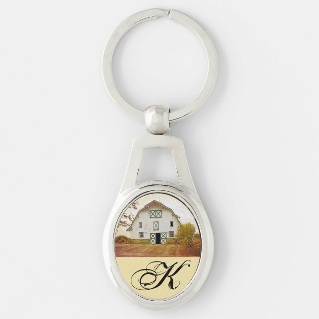 Personalized Key Chain Sunset Barn Country Rustic (Front)