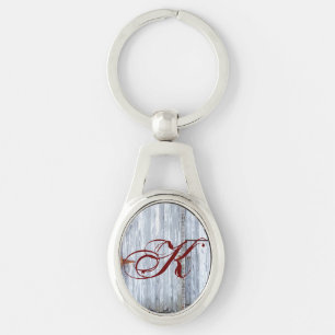 Personalized Key Chain White Wash Wood Barn Door C