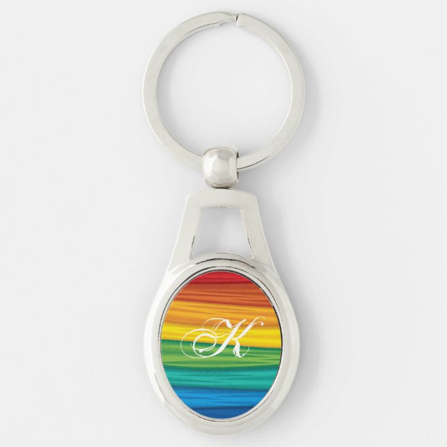Personalized Key Chainlgbtq rainbow flag lesbian g Keychain (Front)
