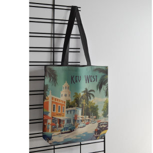 Personalized Key West Florida Vintage Travel Marke Tote Bag
