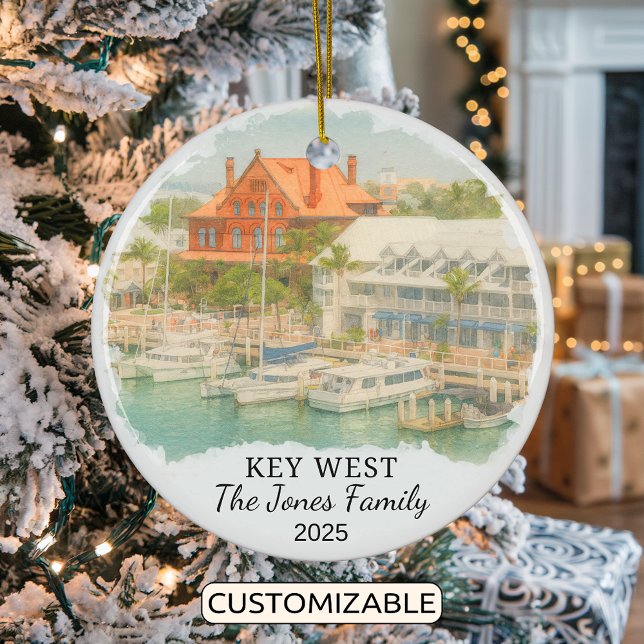 Personalized Key West Ornament, Florida Ceramic Ornament (Creator Uploaded)