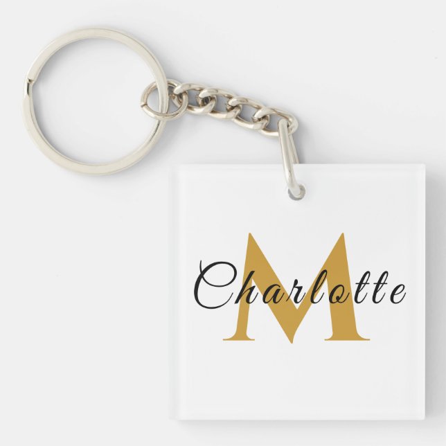 Personalized Keychain with Name & Monogram (Front)