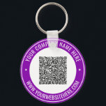 Personalized Keychain with Your QR Code and Text<br><div class="desc">Custom Colours and Font Design Your Own Personalized Keychains Example with Your Business QR Code Scan info and Custom Text Professional Design Promotional Company Keychain / Gift - Add Your QR Code - Image or Logo - photo / Name - Company / Website or Phone , E-mail or other Info...</div>
