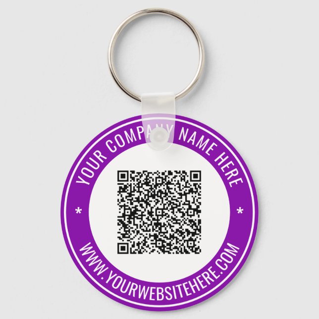 Personalized Keychain with Your QR Code and Text (Front)