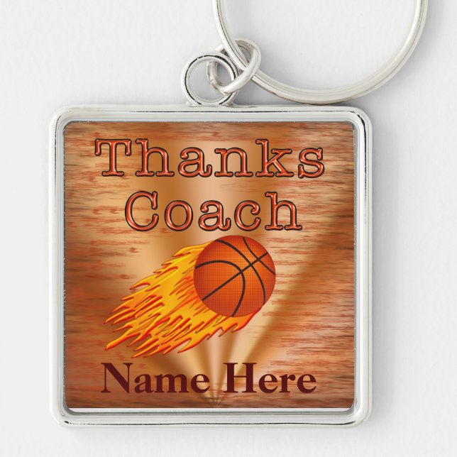 Personalized Keychains Basketball COACH Gift Ideas (Front)