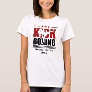 Personalized Kick Boxing Boxer Location Date Name T-Shirt
