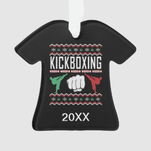 Personalized Kickboxing Ugly Christmas Sweater Ornament