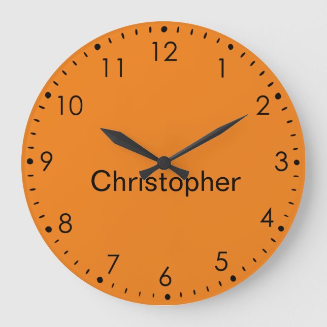 Personalized Kid Orange Large Clock (Front)
