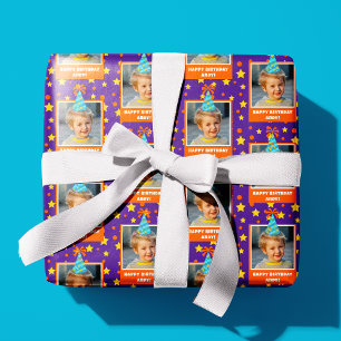 Personalized Kid Photo Happy Birthday Wrapping Paper