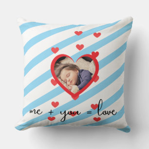 Personalized Kid Photo  – Me + You = Love Throw Pillow