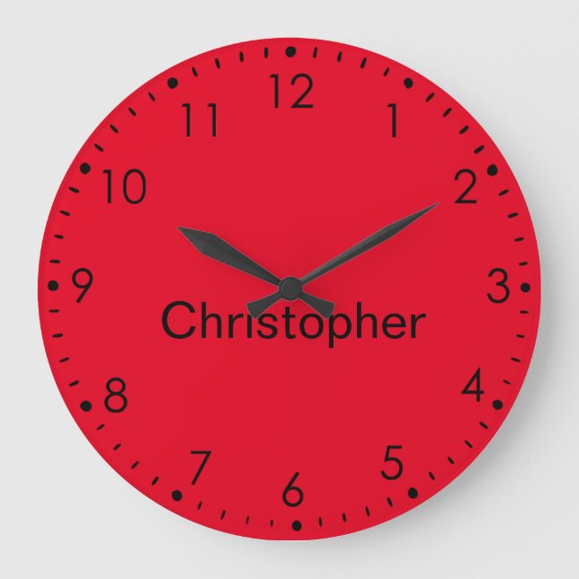 Personalized Kid Red Large Clock (Front)
