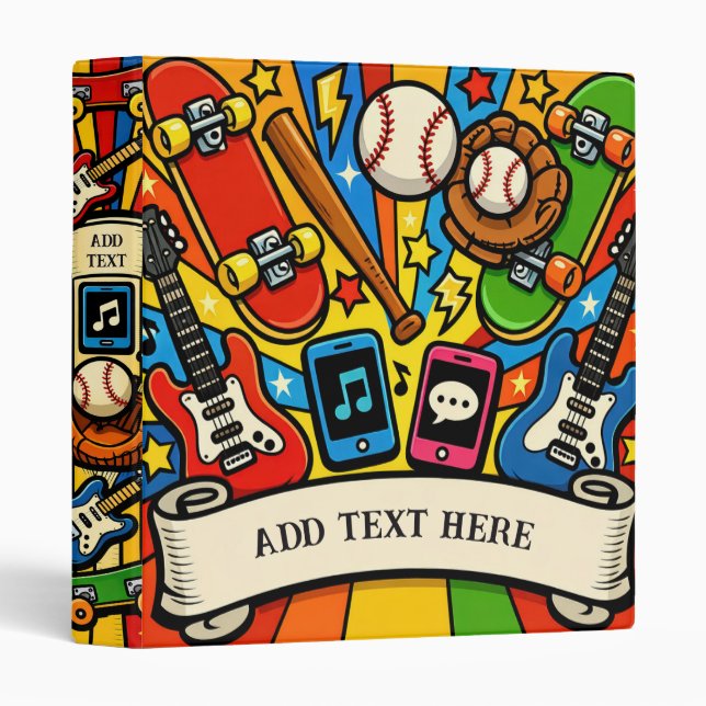 Personalized Kid's 3-Ring Binder (Front/Spine)