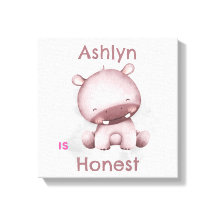 Personalized Kids Affirmation | Honest grey Hippo