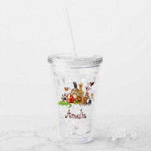 Personalized Kid's animals Acrylic Tumbler