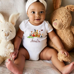 Personalized Kid's animals  Baby Bodysuit