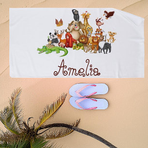 Personalized Kid's animals Beach Towel