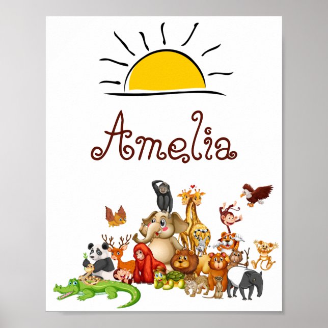 Personalized Kid's animals   Poster (Front)