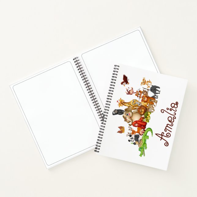 Personalized Kid's animals Sketch Notebook (Inside)