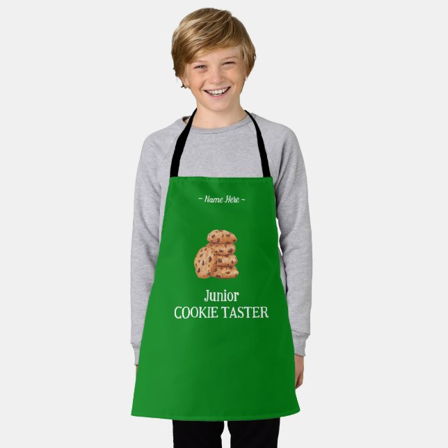 Personalized Kids Apron Name and Fun Design (Worn)