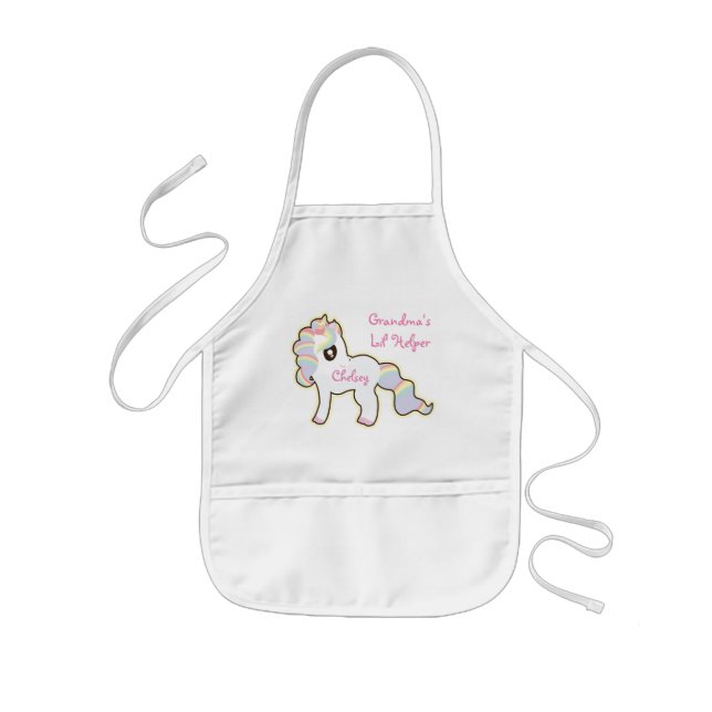 Personalized Kids Apron/Unicorn-Grandma lil Helper Apron (Front)