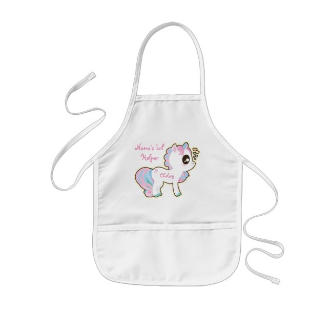 Personalized Kids Apron/Unicorn-Nana's lil Helper Kids Apron (Front)