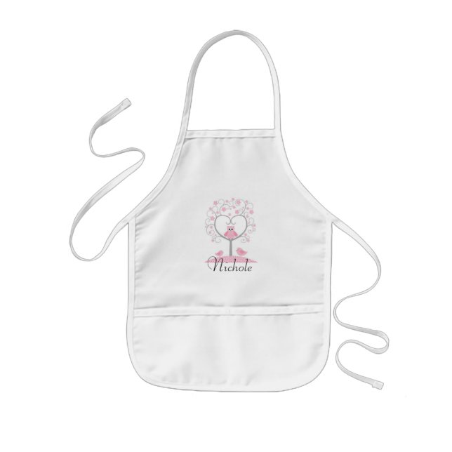 Personalized Kids Apron/Whimsical Tree with Owl Apron (Front)