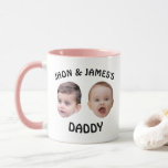 Personalized Kids Baby Face Mug | 2 Photos Dad Mug<br><div class="desc">Personalized Kids Baby Face Coffee Mug, Replace the face of this baby with your favourite photo (make sure to crop as much to the face as possible and use an app to remove the background) and personalize this funny mug with your kid, husband, or boyfriend on it! Also a fun...</div>