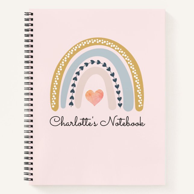Personalized Kid's Back To School Rainbow Notebook (Front)