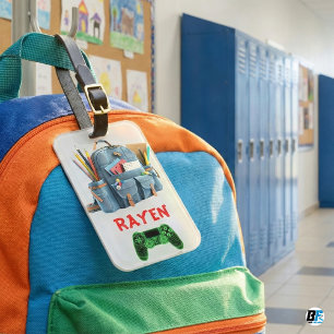 Personalized Kids -  Backpack & Gamer Design Luggage Tag