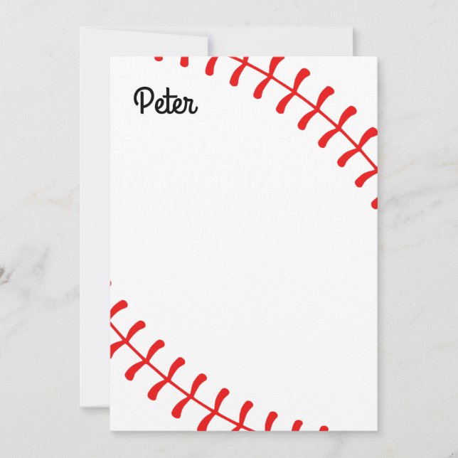 Personalized Kids Baseball Notecards (Front)