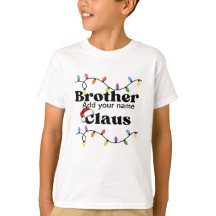 Personalized Kids basic white shirt brother Claus 