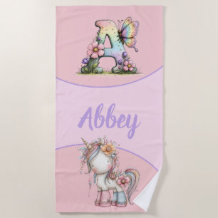 Personalized Kids Beach Towel with Custom Name