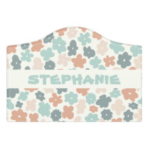 Personalized Kids Bedroom Sign- Floral Door Sign