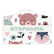 Personalized Kids Bedroom Sign- Woodland Door Sign