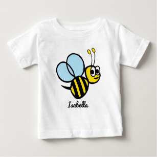 Personalized Kids Bee Cute Yellow Bumblebee Girls Baby T-Shirt