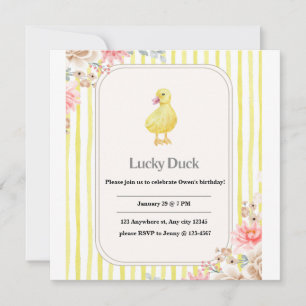 personalized kids birthday card with duck