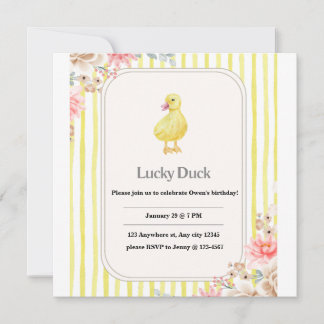 personalized kids birthday card with duck